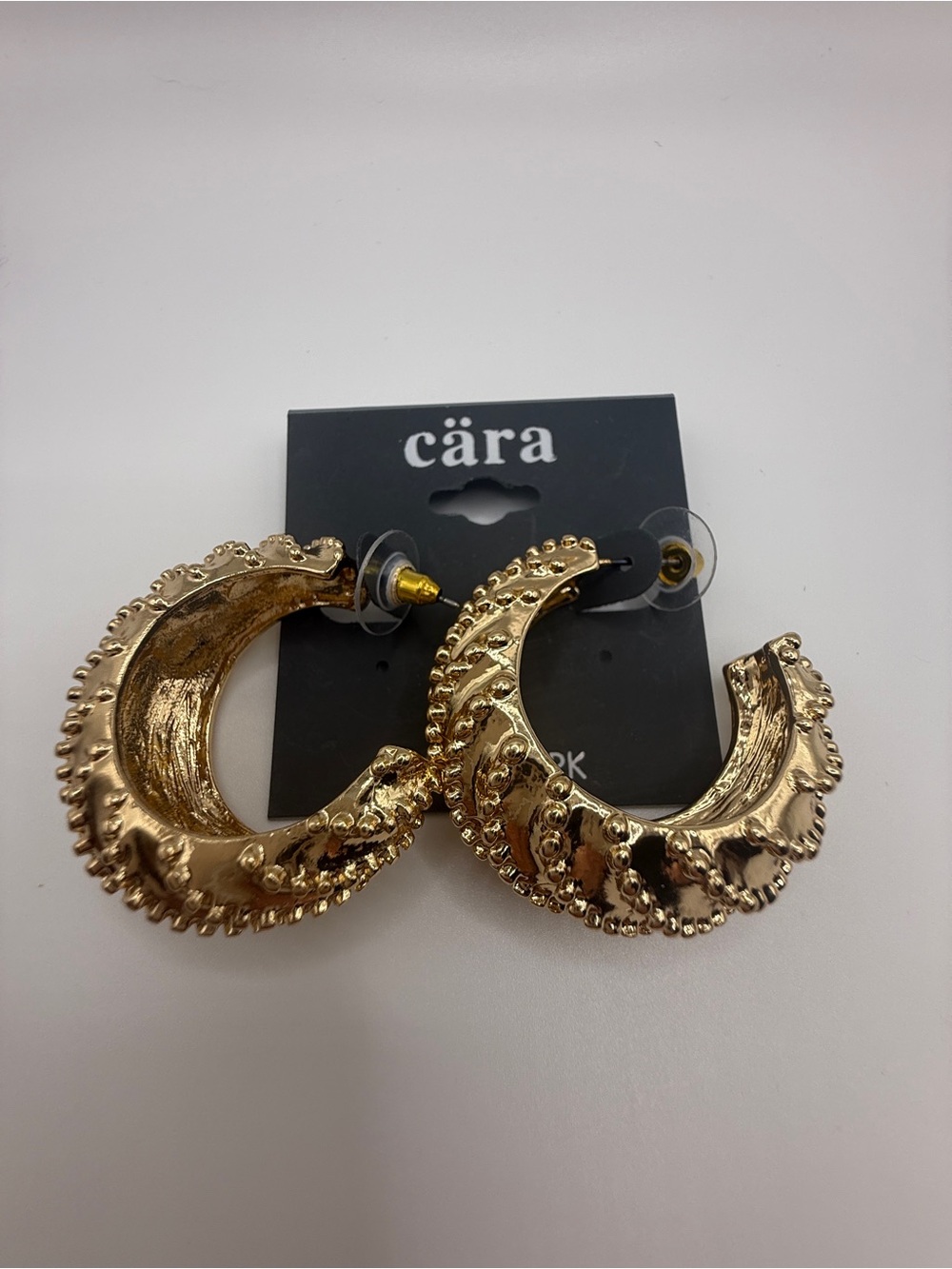 Cara Couture Sculpted Gold Statement Hoop Earrings